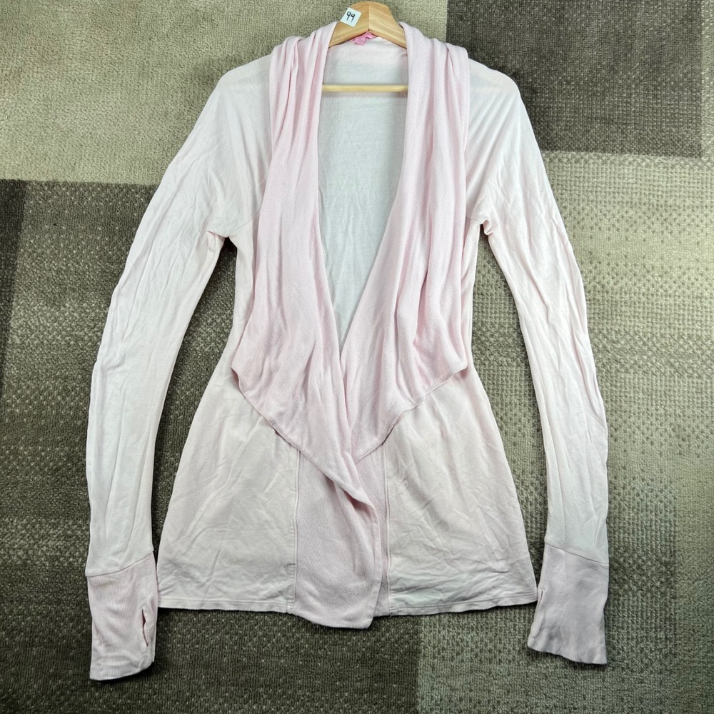 Lilly Pulitzer Womens Pink Drape Front Modal Cardigan Sweater Size M Thumbholes‎